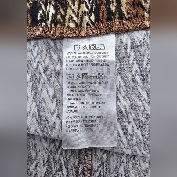 Susan Graver Printed Liquid Knit Pull On Mature Comfy Travel Pants sz 1X - Picture 7 of 7